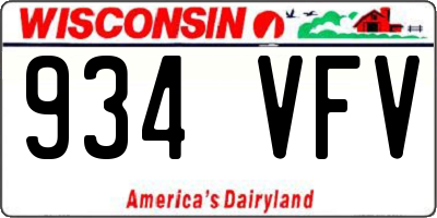 WI license plate 934VFV