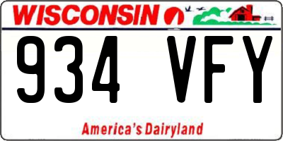 WI license plate 934VFY