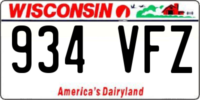 WI license plate 934VFZ