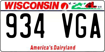 WI license plate 934VGA