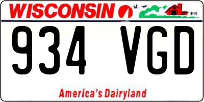 WI license plate 934VGD