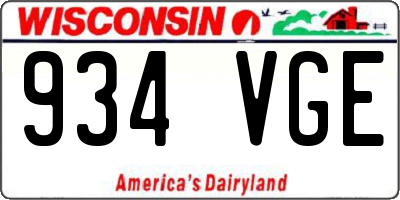 WI license plate 934VGE