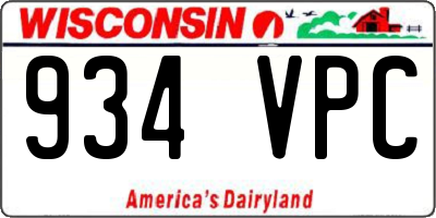 WI license plate 934VPC