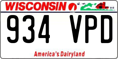 WI license plate 934VPD