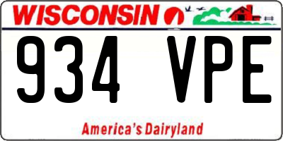 WI license plate 934VPE