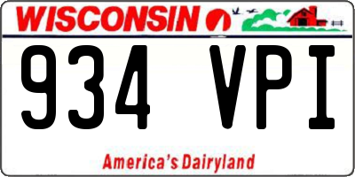 WI license plate 934VPI