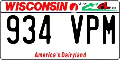 WI license plate 934VPM