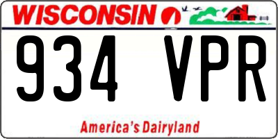 WI license plate 934VPR