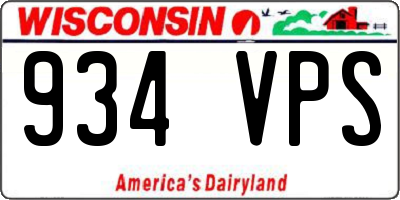 WI license plate 934VPS