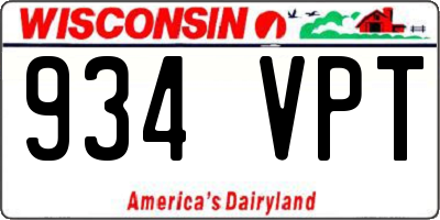WI license plate 934VPT