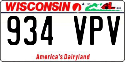 WI license plate 934VPV