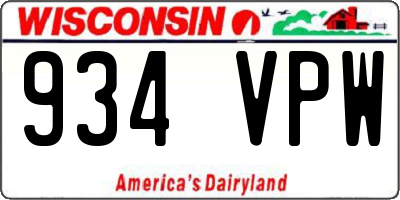 WI license plate 934VPW