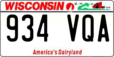WI license plate 934VQA