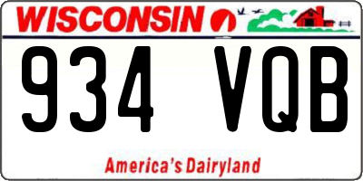 WI license plate 934VQB