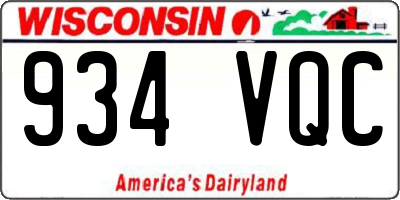 WI license plate 934VQC