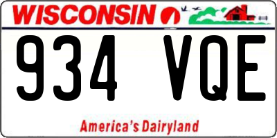 WI license plate 934VQE