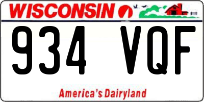 WI license plate 934VQF