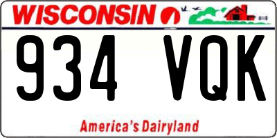 WI license plate 934VQK