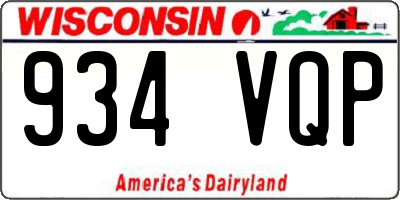 WI license plate 934VQP