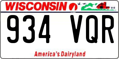 WI license plate 934VQR