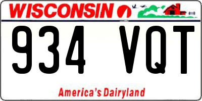 WI license plate 934VQT