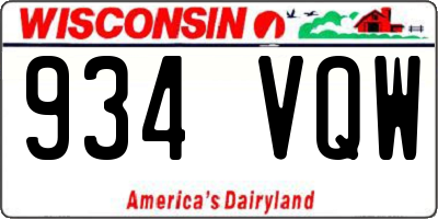 WI license plate 934VQW