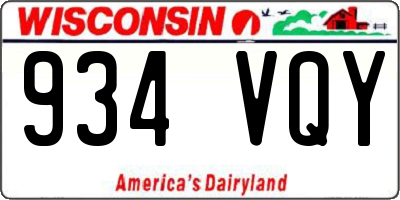 WI license plate 934VQY