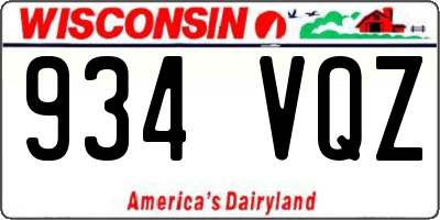 WI license plate 934VQZ
