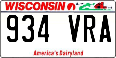 WI license plate 934VRA