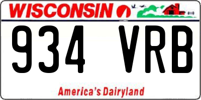 WI license plate 934VRB