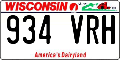 WI license plate 934VRH