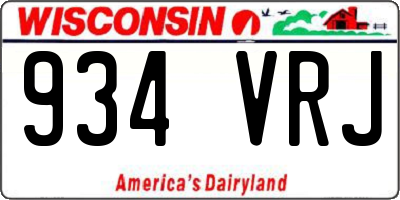 WI license plate 934VRJ