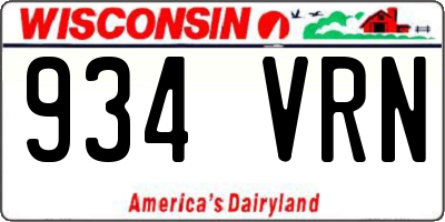 WI license plate 934VRN