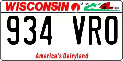 WI license plate 934VRO