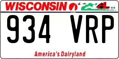 WI license plate 934VRP