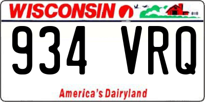 WI license plate 934VRQ
