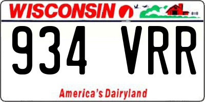 WI license plate 934VRR