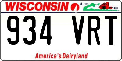 WI license plate 934VRT
