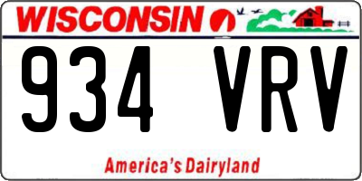 WI license plate 934VRV
