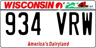WI license plate 934VRW
