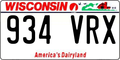 WI license plate 934VRX