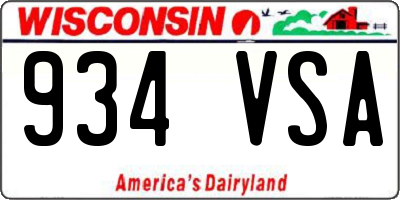 WI license plate 934VSA