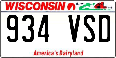 WI license plate 934VSD