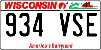 WI license plate 934VSE
