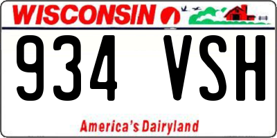 WI license plate 934VSH