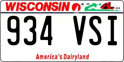 WI license plate 934VSI