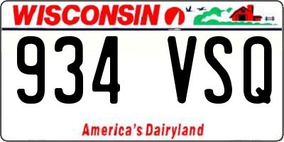 WI license plate 934VSQ