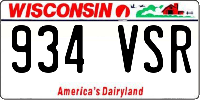 WI license plate 934VSR