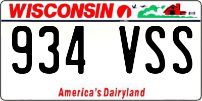 WI license plate 934VSS