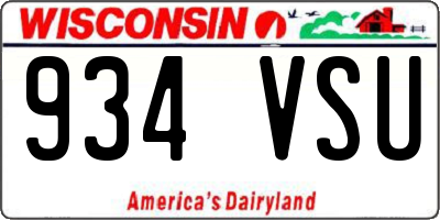 WI license plate 934VSU